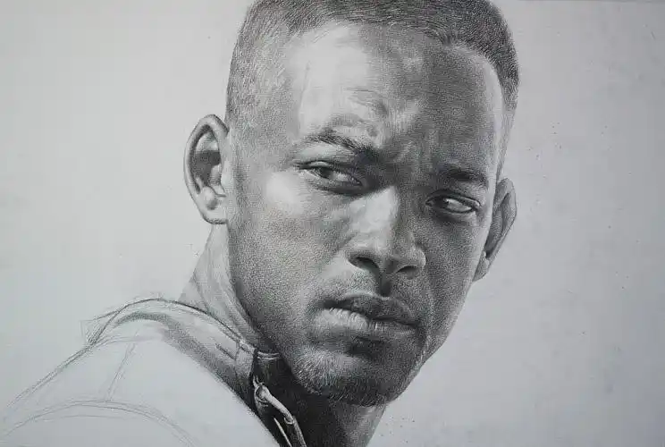 明星威尔史密斯素描头像 - 李程art