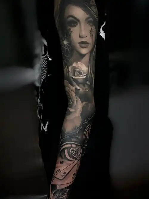 欧美花臂_纹身图案手稿图片_首席:莫森的纹身作品集