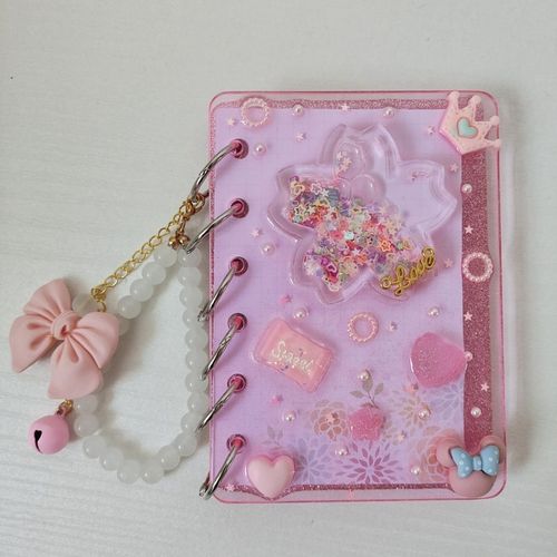 水晶滴胶成品笔记本樱花手账本diy成品定制a5a6a7流沙手帐本