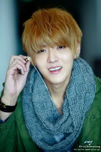 求kris穿绿衣服笑的很灿烂的图片,谁有?