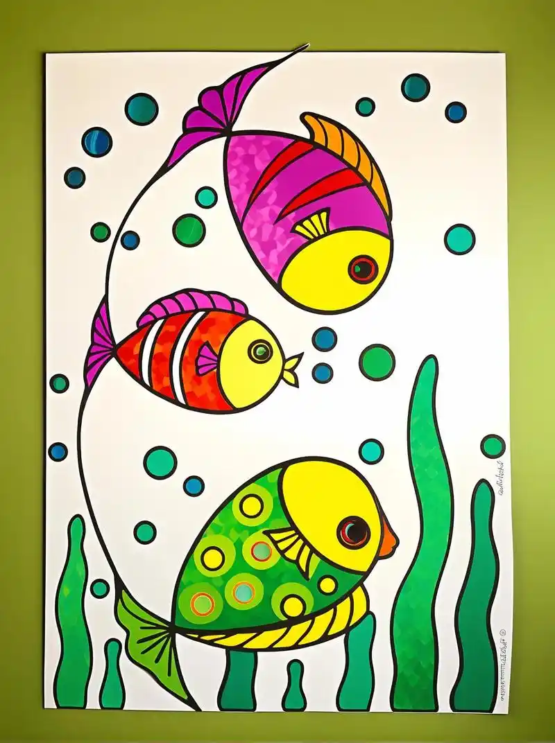 快来学习一招,用一根线条画出超可爱的小鱼!简单易学,画起来又 - 抖音