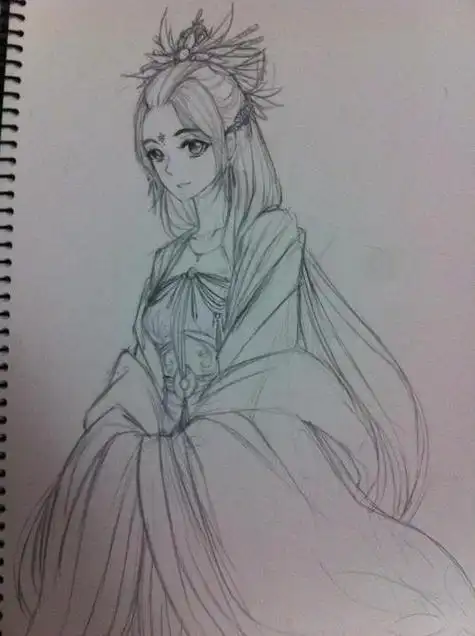 古风动漫素描画人物