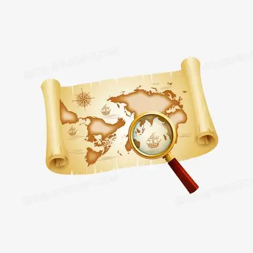 手绘矢量藏宝图素材