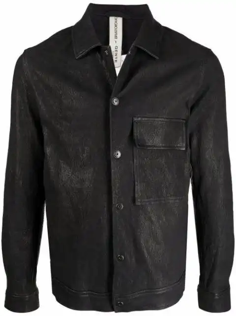 giorgio brato 皮质衬衫式夹克