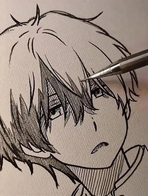 绘画日常,今天画折木奉太郎-度小视