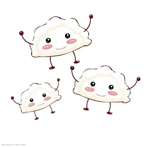 冬季热气腾腾的简笔画小清新美食立冬可爱卡通饺子