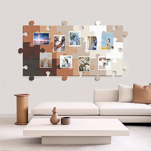 立体拼图毛毡墙ins软木板照片墙留言背景墙板相片展示板毛毡墙贴