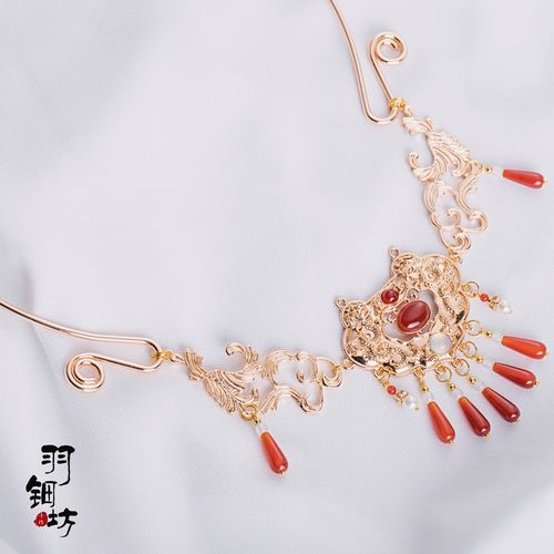 汉服大明明制项链项圈玛瑙古风璎珞设计原创项链