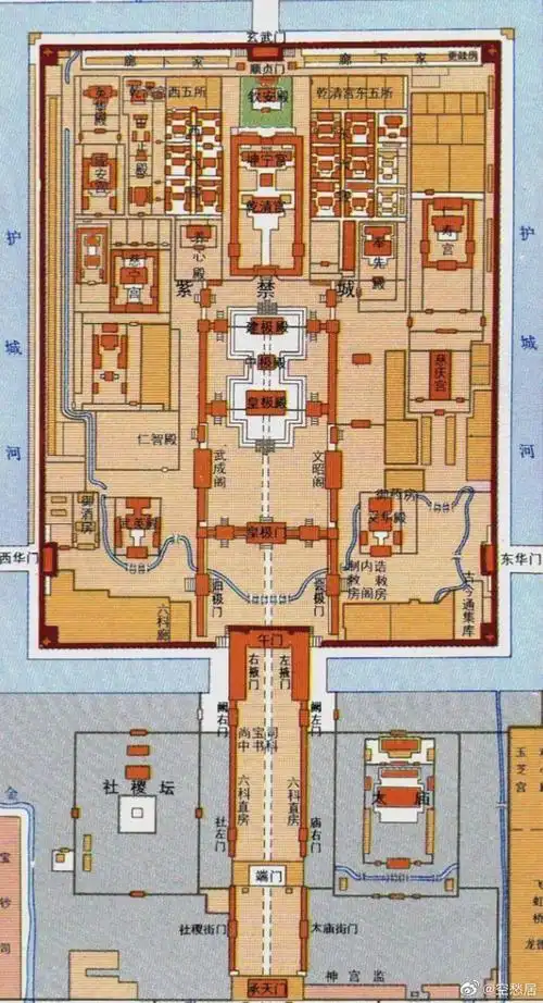 南京明故宫复原图集#园林##古建##古建筑##宫殿##复原图##历史地图