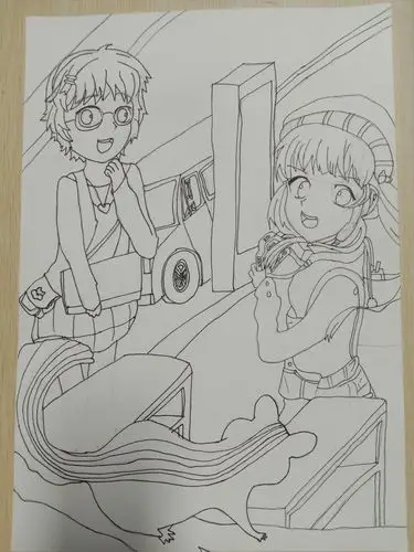 周六下午动漫班 10-12岁 写美篇今天我们做的是一个线稿,单个漫画人物