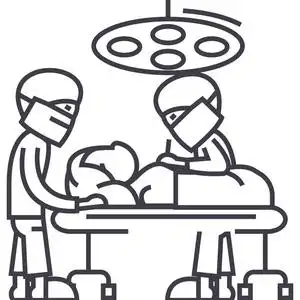 医院,手术操作矢量线图标,标志,插图背景,可编辑笔触上房照片