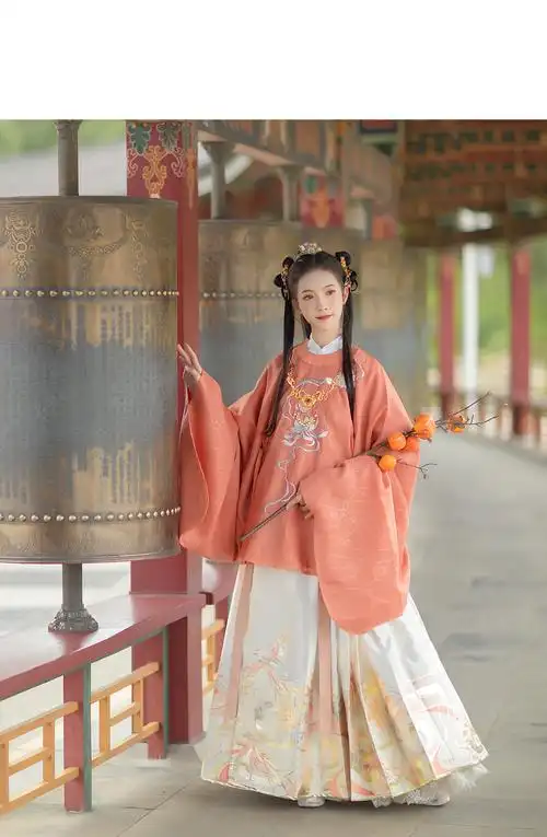 汉尚华莲汉服女凤仙引马面裙凤凰织金原创 米白马面裙一件-现货 l