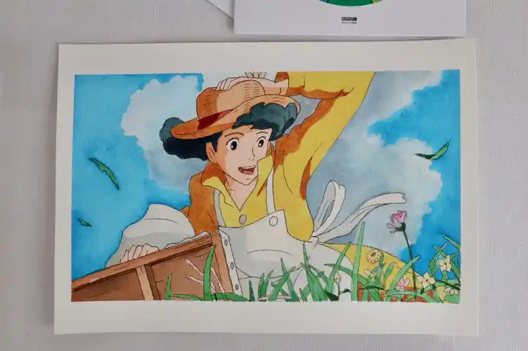 水彩手绘宫崎骏起风了