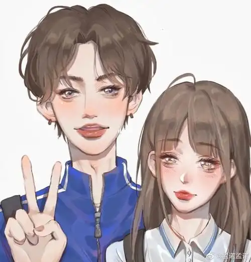 琳琳情头太可以了!_情侣头像_漫画_小鬼王琳凯_素材_头像