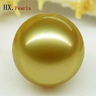 南洋金珠裸珠 15-16-17mm 天然深金色海水珍珠 吊坠 戒指 定做_不打折