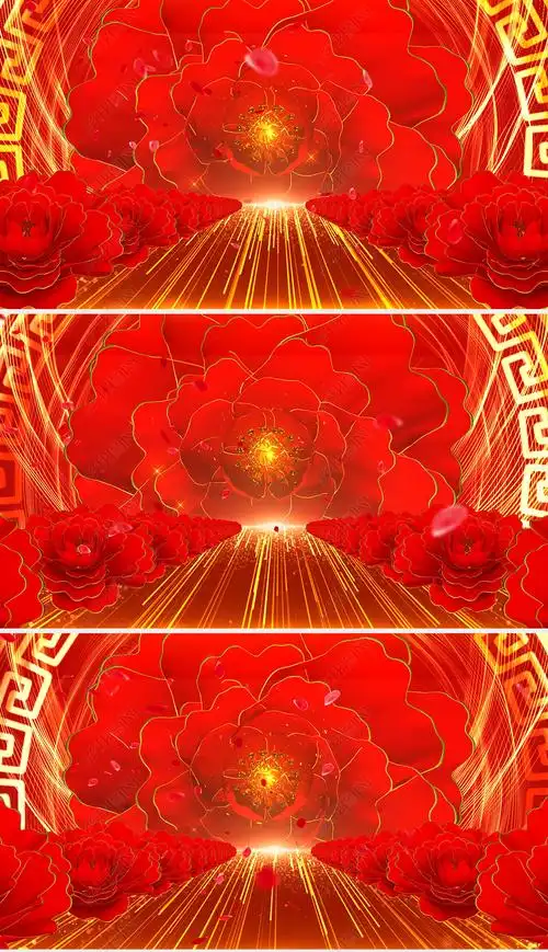 4k大气盛世花开舞台晚会开场舞led背景视频