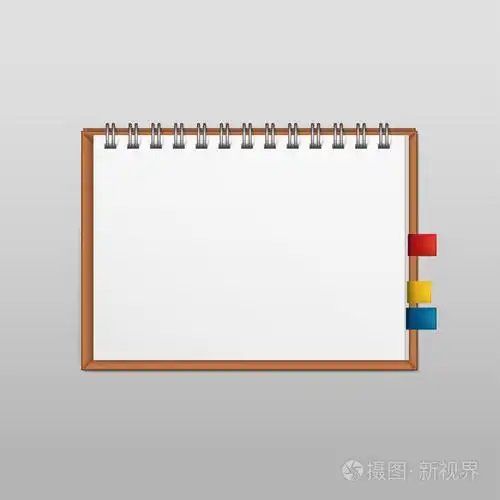 矢量白色空白纸便笺笔记本页