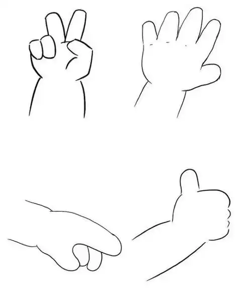 动漫手简笔画简单易画彩色简笔画的小手小手的本领简笔画幼儿手的画法