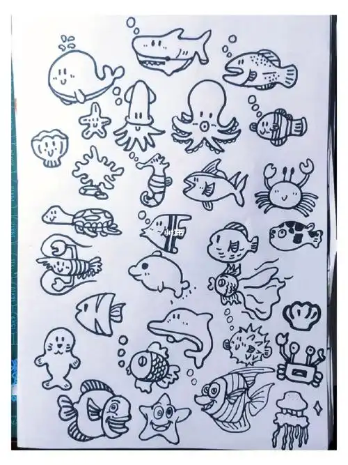 日更   简笔画分类集合 (-)海洋动物①