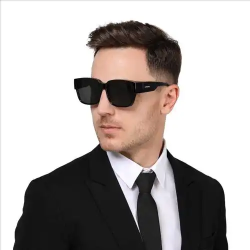 洛森德眼镜高端近视专用太阳偏光套镜日夜两用磨砂款成熟稳重