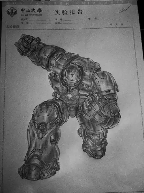 反浩克装甲-素描作品