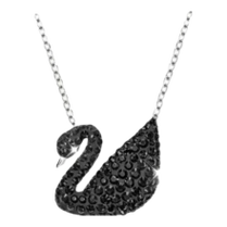 施华洛世奇 iconic swan 黑天鹅大号银链项链女 女士项链生日礼物女