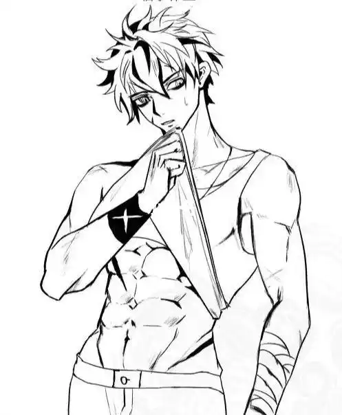 打型临摹打卡2/100#板绘练习  #绘画临摹  #腹肌  #帅哥