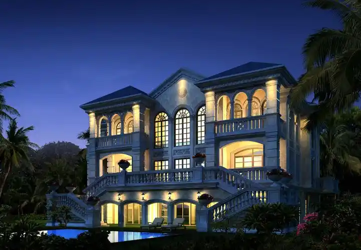 欧式 别墅 建筑 效果图片