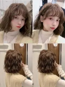 短卷发羊毛卷假发短发全头发型蛋蛋卷空气刘海仿真发圆脸锁骨发