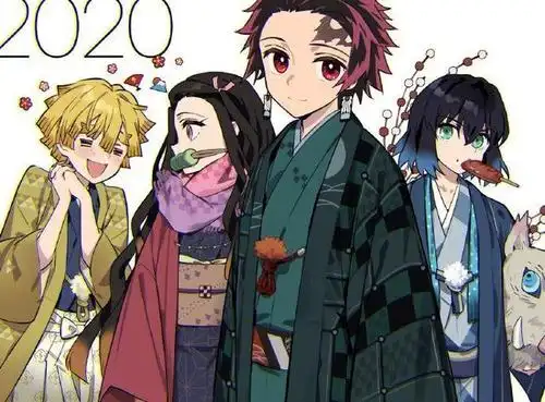 鬼灭之刃人物插画,可爱又帅气,画风超赞!