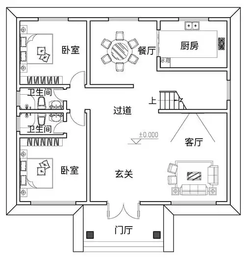 欧式二层别墅设计图平面图