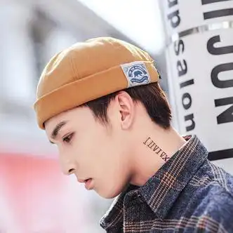 慕瑾繁饰帽子男潮复古嘻哈帽街头雅痞个性圆顶包头帽帆布流氓帽瓜皮帽