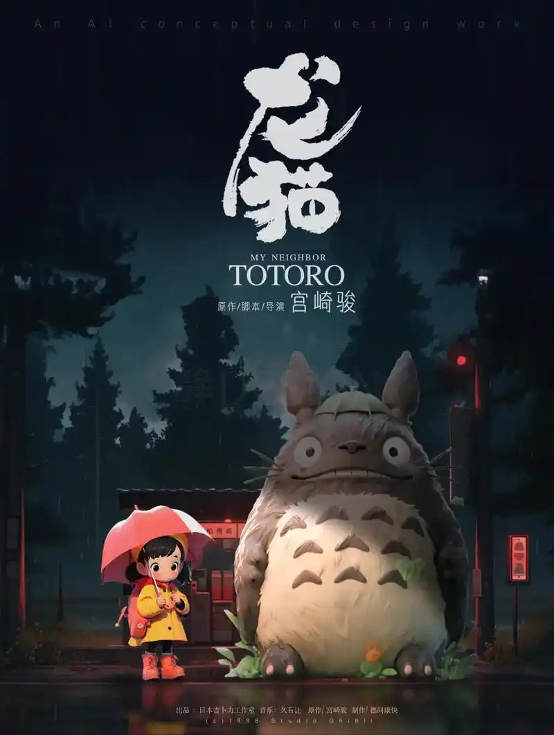 ai复刻宫崎骏经典动画电影海报 喜欢吗.肝了一周,用ai作图 - 抖音