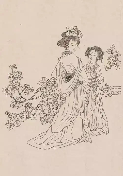 国画入门教程:白描人物线条练习