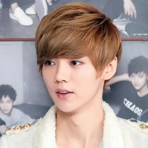 鹿晗同款假发男帅气短发逼真蓬松斜刘海男士假发韩版自然时尚学生自然