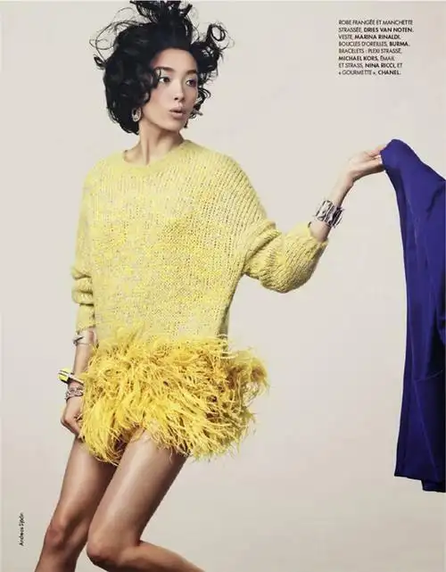 中国超模孙菲菲登法国版《elle》杂志封面