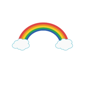 卡通简约五色可爱彩虹