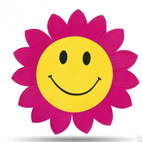 厂家批发六一幼儿舞蹈道具笑脸五色向日葵手拿花演出