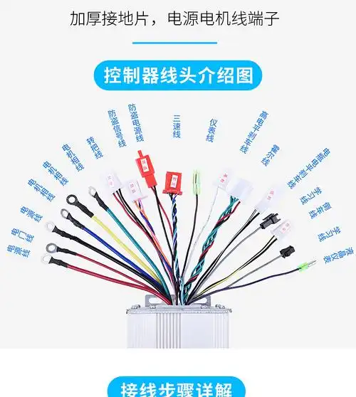 电动车电瓶电机控制器48v60v72v84v96v800w1000w1500大功率三轮车