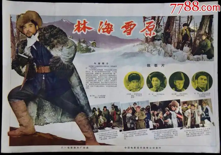 经典老故事片海报《林海雪原》
