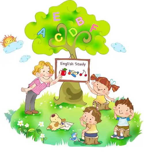 卡通儿童矢量素材英语学习