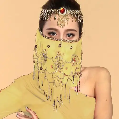 新品多用途舞台演出配饰儿童古代面纱遮脸纱巾肚皮舞配饰