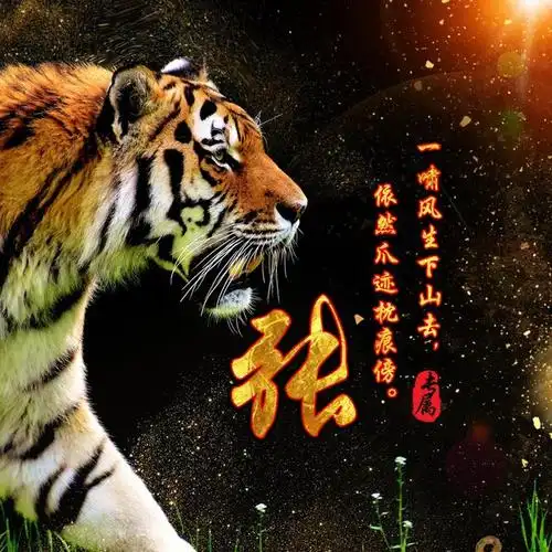 53张如虎添翼姓氏微信头像,送给喜欢万兽之王的你