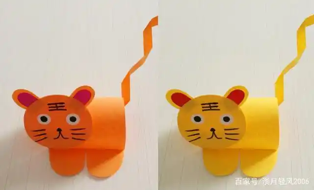 幼儿手工,用卡纸做可爱的小老虎,好学又好看,可以当手工作业