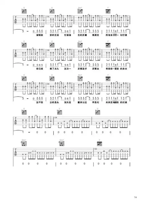 人生浪费指南吉他谱-弹唱谱-c调-虫虫吉他
