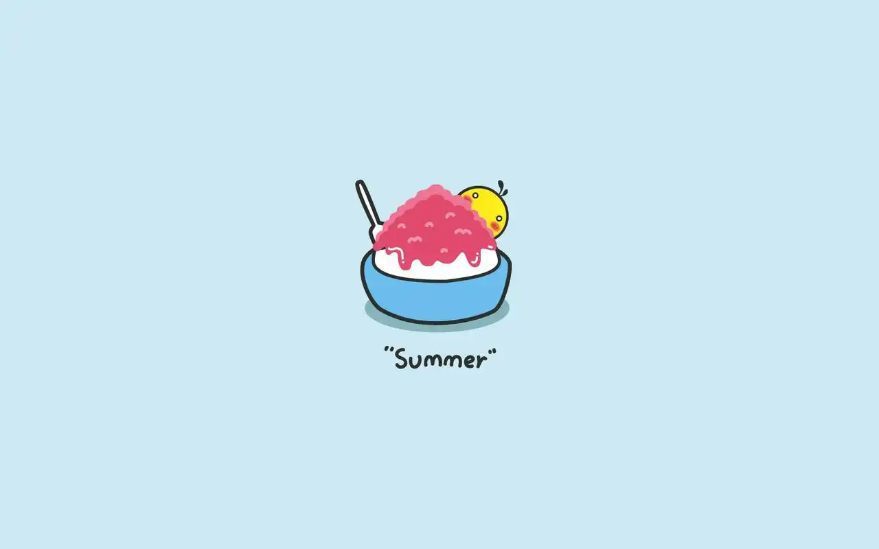油爆叽丁summer简约插画高清壁纸