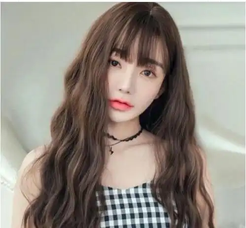 女生中长发麦穗烫发型图片