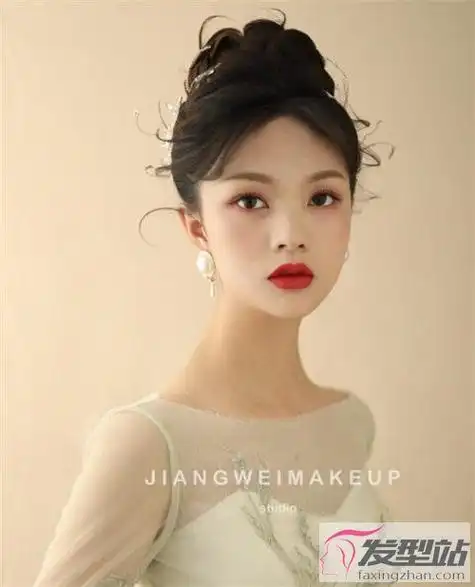 复古港风名媛风盘发高级时尚气质盘发