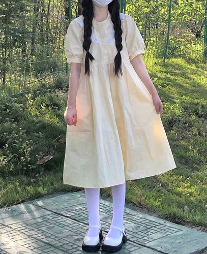 娃娃领连衣裙女小个子裙子仙女森系超仙日系甜美可爱软妹初恋裙夏