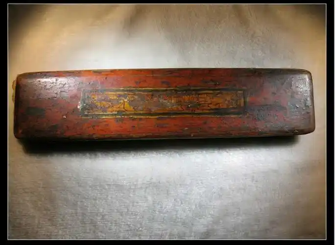 人血着色手绘古印度瑜珈贝叶经(经书)